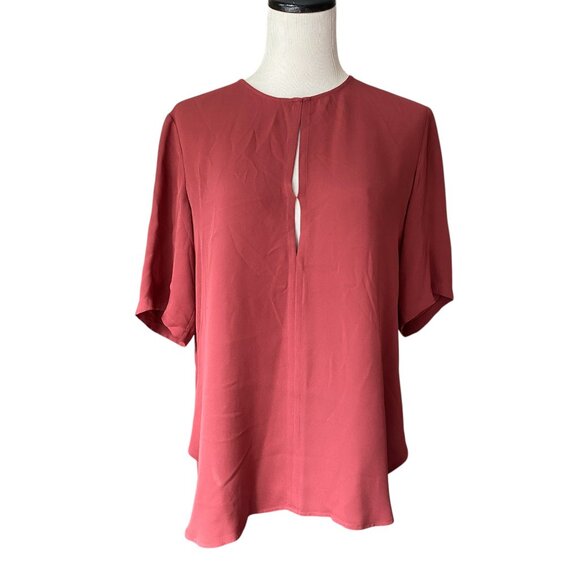 Theory - Short Sleeve SILK Flutter Sleeve Short Sleeve Blouse Top - Size Small - Picture 1 of 6